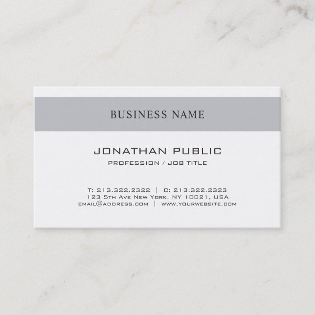Carte De Visite Conception professionnelle élégante simple moderne (Devant)