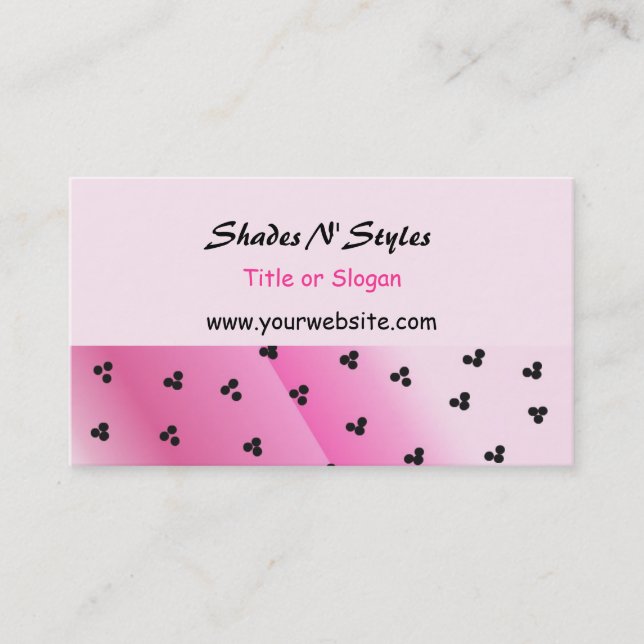 Carte De Visite Conception Rose et Noir Shades N' Styles (Devant)