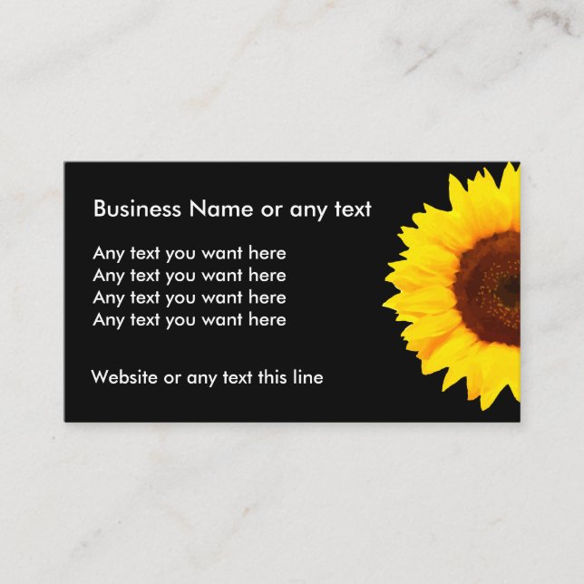 Carte De Visite Conception Tournesol Floral (Devant)