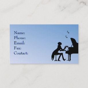Carte De Visite Concert Piano Player Bleu