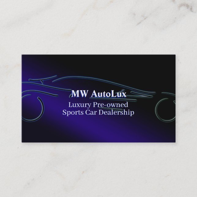 Carte De Visite Concessionnaire automobile de sport, logo bleu sty (Devant)