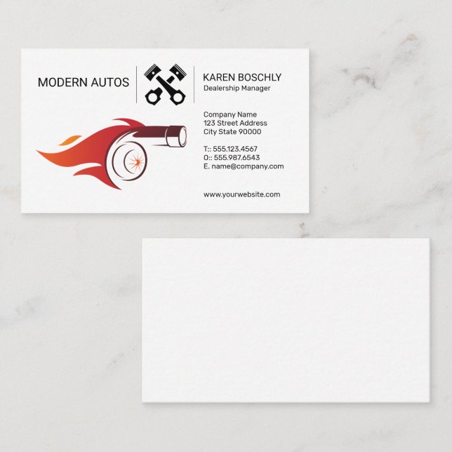 Carte De Visite Concessionnaire automobile | Maintenance automatiq (Devant / Derrière)
