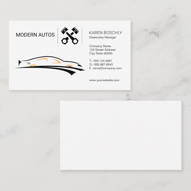 Carte De Visite Concessionnaire automobile | Maintenance automatiq (Devant / Derrière)