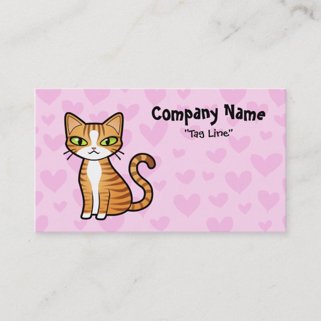 Carte De Visite Concevez votre propre chat de bande dessinée (les (Devant)
