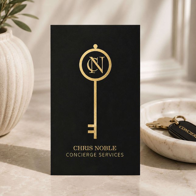 Carte De Visite Concierge de Luxe Noir Or (Créateur téléchargé)