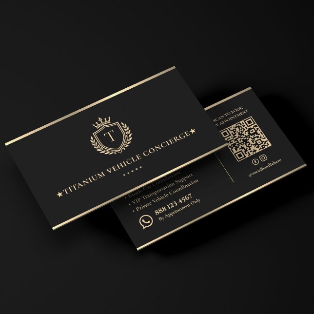 Carte De Visite Concierge de transport de chauffeur exécutif Noir (Executive Chauffeur Transport Concierge Black Business Card
)