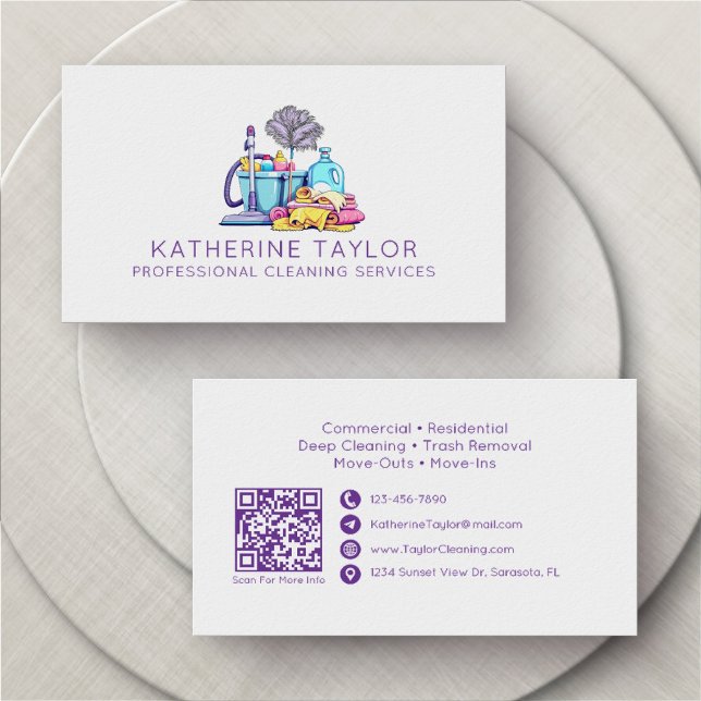 Carte De Visite Concierge d'entretien Ménage (Créateur téléchargé)
