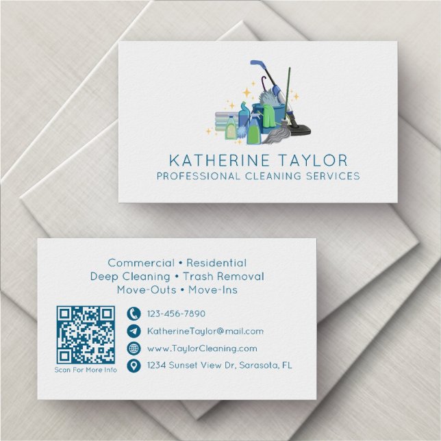 Carte De Visite Concierge Entretien Ménager (Créateur téléchargé)