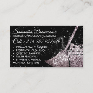 Carte De Visite Concierge femme de ménage de luxe noire