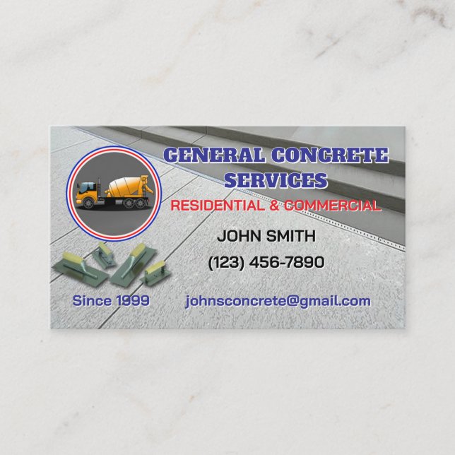 Carte De Visite Concrete Service Business Card (Devant)