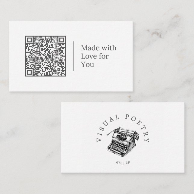 Carte De Visite Conçu avec Amour pour Vous | Logo de code QR perso (Devant / Derrière)