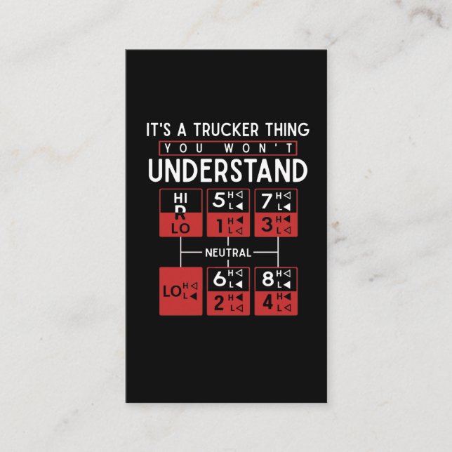 Carte De Visite Conducteur de camion Drôle Trucker dire (Devant)