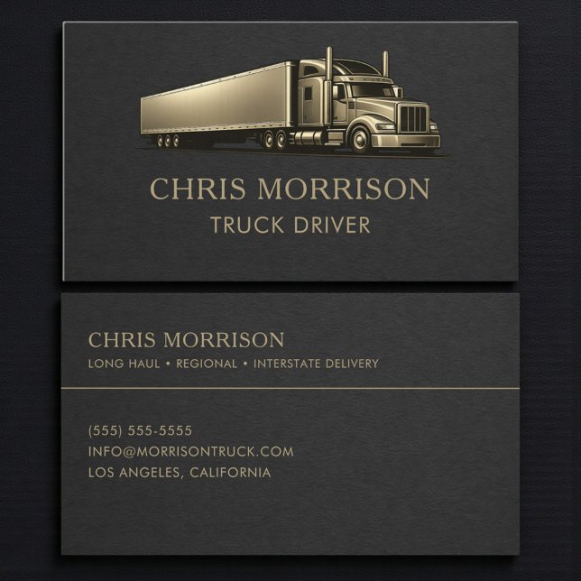Carte De Visite Conducteur de Camion Professionnel (Créateur téléchargé)