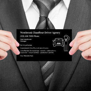 Carte De Visite Conducteur de Limousine et Service de Chauffeur