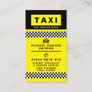 Carte De Visite Conducteur de taxi moderne et à la mode