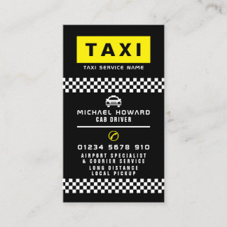 Carte De Visite Conducteur de taxi moderne et branché