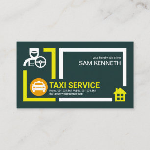 Carte De Visite Conducteur de transport de taxi pour le cadre fron