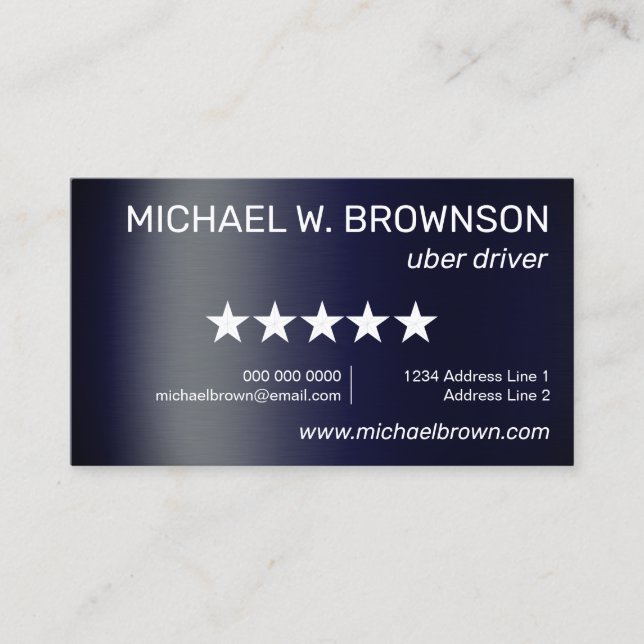 Carte De Visite Conducteur Minimal Navy (Devant)