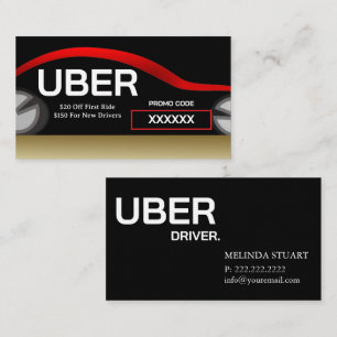 Carte De Visite Conducteur Uber Référence Moderne Bordure Dorée