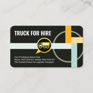 Carte De Visite Conduite de camion sur une route de transport rout