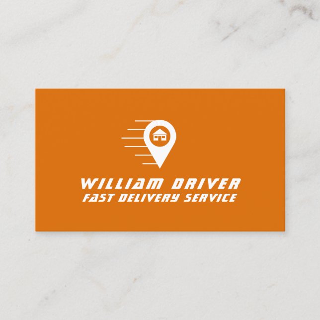 Carte De Visite Conduite et profession de livraison orange (Devant)
