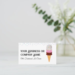 Carte De Visite Cône de glace napolitaine avec pépites
