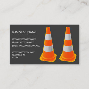 Carte De Visite Cône de signalisation avec bandes grises