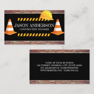 Carte De Visite Cones de construction Hardhat Panier