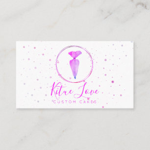 Carte De Visite Confectionnerie Logo Rose Bag Pâtisserie Créatrice