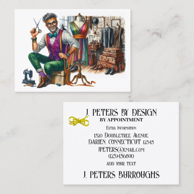 Carte De Visite Confectionneur de MODE  (Devant / Derrière)