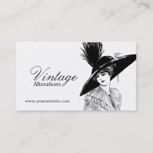 Carte De Visite Confectionneuse de mode vintage retoucheuse