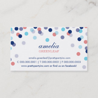 CARTE DE VISITE :: confetti chic marine aqua coral