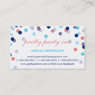 CARTE DE VISITE :: confetti chic marine aqua coral