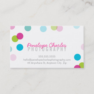 Carte De Visite Confetti coloré et tendance MODERNE