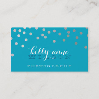 Carte De Visite CONFETTI GLAMOROUS mignon feuille argent gras tach