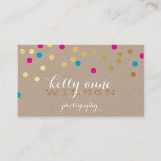Carte De Visite CONFETTI GLAMOROUS mignon feuille d'or rose aquat