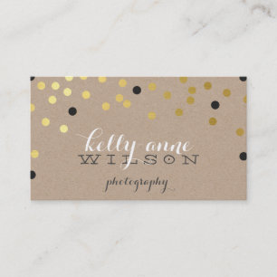 Carte De Visite CONFETTI GLAMOROUS mignon feuille or gras tache kr
