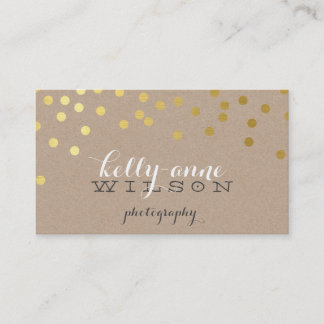 Carte De Visite CONFETTI GLAMOROUS mignon feuille or gras tache kr