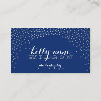 Carte De Visite CONFETTI GLAMOROUS mignon mini feuille argent look