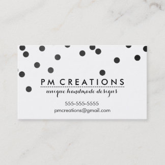 Carte De Visite CONFETTI moderne mignon pois motif noir blanc