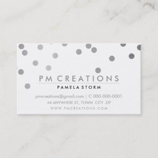 Carte De Visite CONFETTI moderne mignon pois point motif feuille a