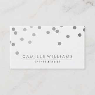 Carte De Visite CONFETTI moderne mignon pois point motif feuille a