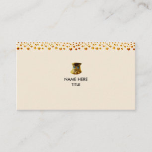 Carte De Visite Confettis dorés élégants sur beige