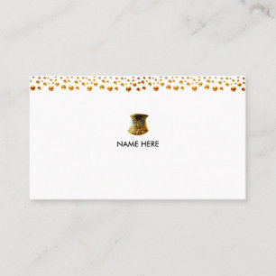 Carte De Visite Confettis dorés élégants sur fond blanc
