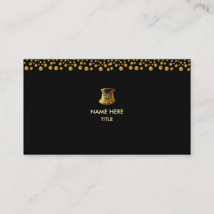 Carte De Visite Confettis dorés élégants sur fond noir