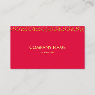 Carte De Visite Confettis dorés élégants sur fuchsia