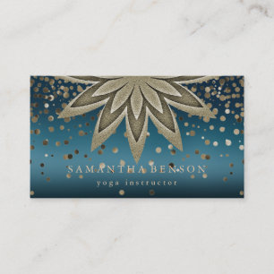 Carte De Visite Confettis élégants de yoga de logo de fleur de