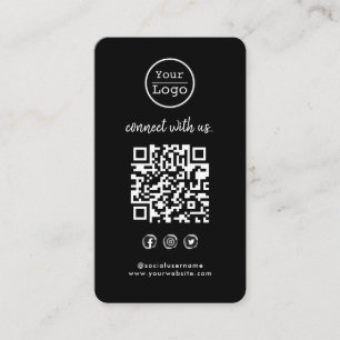 Carte De Visite Connect with Média social QR Code noir