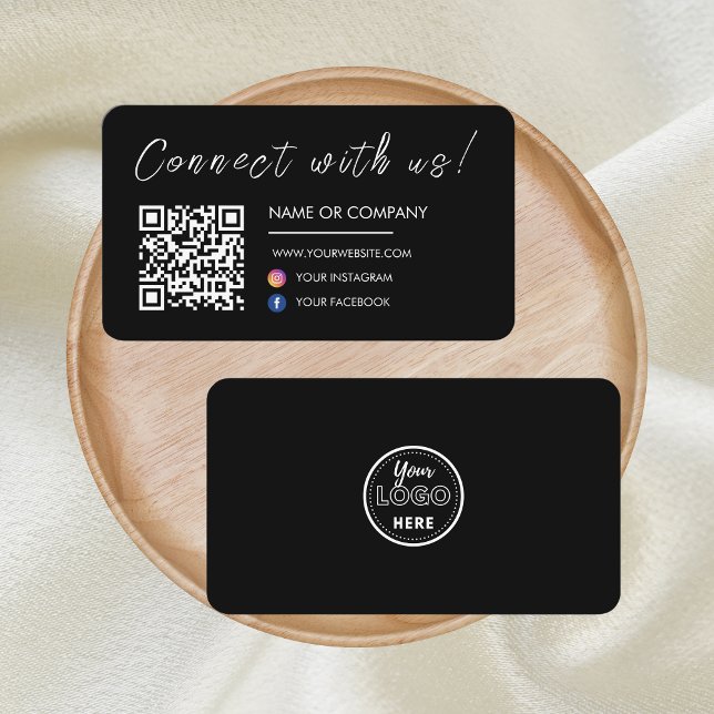 Carte De Visite Connectez-vous à notre site Qr Code Social Media B (Créateur téléchargé)