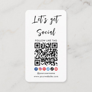 Carte De Visite Connectez-vous à Us Qr Code Professionnel Blanc